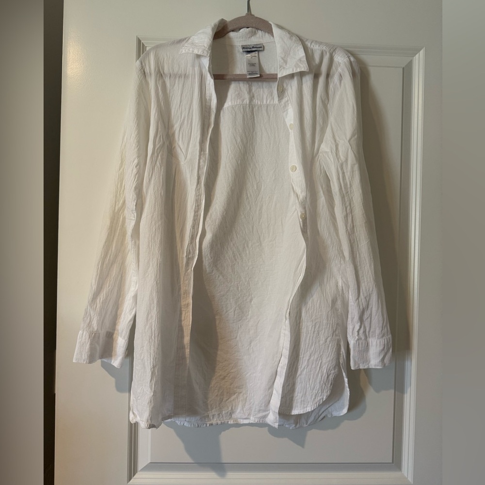 Tommy Bahama Women’s Cotton White Button Down Shirt size Small